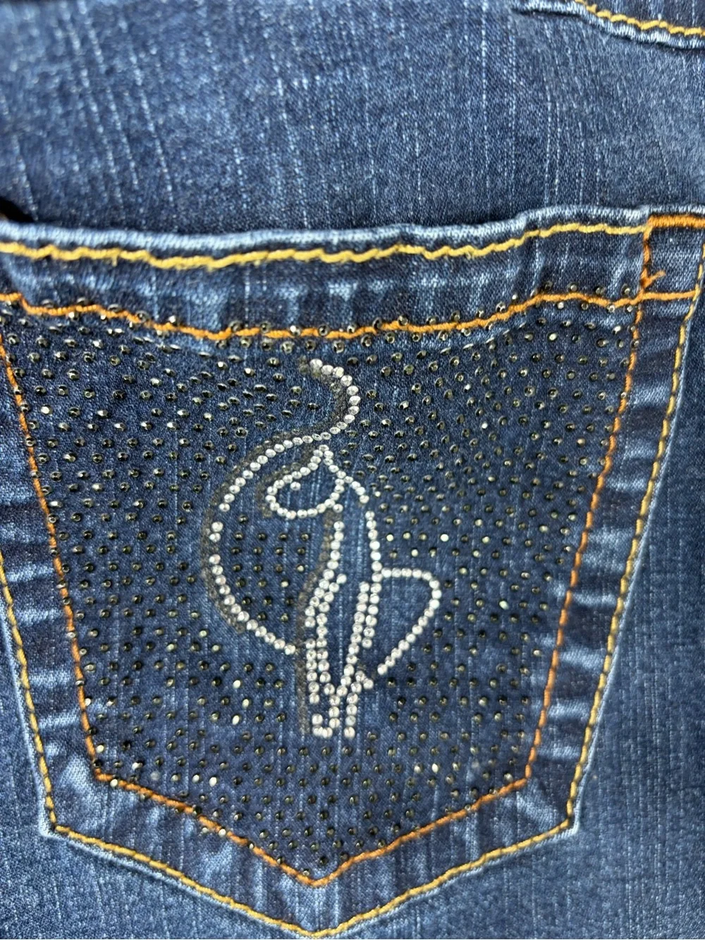 Y2K Baby Phat Rhinestone Logo Dark Wash Jeans Women’s Size 22 - Picture 7 of 9